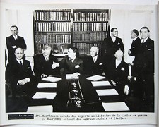 PHOTO PARIS SOIR 1937 MARINE DE GUERRE AMIRAUX ANGLAIS ITALIENS M. CAMPINCHI c97