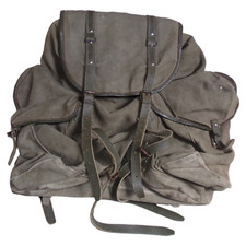 Bergam Lafuma French Army Green Leather Backpack