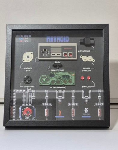 Shadowbox diorama manette nes - manette,