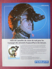 9/1986 PUB FERRANTI NITE-OP BINOCULARS NIGHT VISION NVG HELMET FRENCH AD