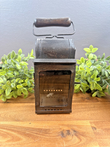 Antique wooden handle lantern - antique,
