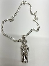 Dije De San Judas De Plata 925. Con Cadena Cubana 140 De Plata 925