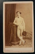 CDV D'Hérou Grenoble c 1860 men's white costume bullfighter / dancer? Portrait 