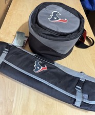 ONIVA 3 Pc BBQ Grill Tool Set in Tote w Portable Charcoal Grill / Cooler Texans