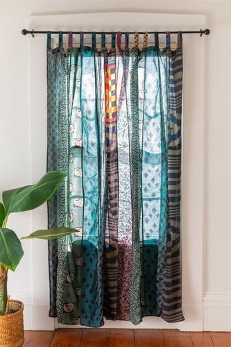 Rideau indien vintage sari