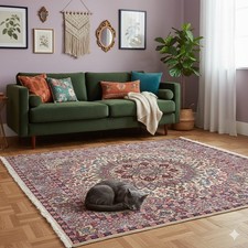 Tapis Ancien Asiatique Coton