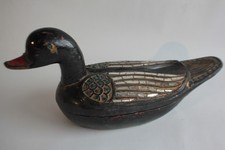 Vintage Duck Box Lacquered Wood Mosaic Mirror (66973)