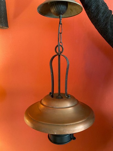 Lustre cuivre vintage - lustre,