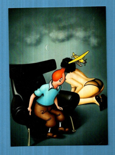 Carte postale tintin pin - tintin, et