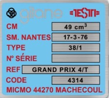 Autocollant Gitane Testi Grand