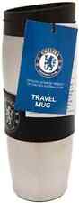 Official Chelsea Travel Mug flask thermos Hot cold Drinks Silver/Black