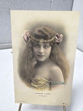 VINTAGE POSTCARD FRANCE CARTE POSTALE ACTRESS BURLESQUE WOMAN ART 1900s LAURET
