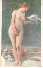Nus - Tableau - Gaston Gérard - Les Pigeons - Salon de Paris