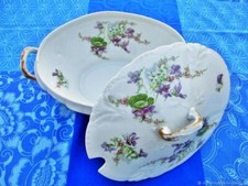 Antique LIMOGES France Antique Tur Porcelain Purple Tureen with Lid