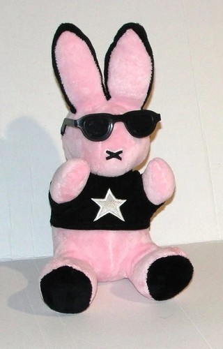 Peluche lapin rose - rose, noir