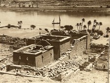 EGYPTE Temple Nubien de Kalabsheh c1900 Photo Stereo Vintage P83L1n