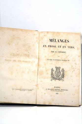 Livre ancien rousseau - ancien, melanges