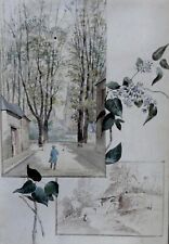 Aquarelle Ancienne Paysage