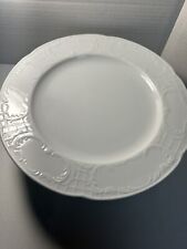 BAUSCHER WEIDEN Porcelain MOZART WHITE 10.75” Dinner Plate Embossed Rim Classy