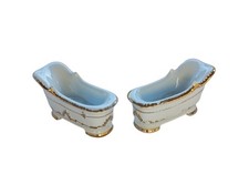 Lot de 2 baignoires Marie Antoinette  ,  porcelaine d' Art de Couleuvre