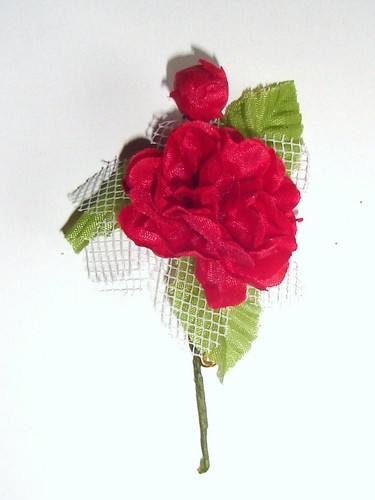Broche fleur rose artificielle - broche,