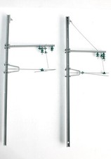 2 CATENAIRE ECH:O H:38cm PYLONE POTEAU VOIE FERRÉE, SIGNAL MINIATURE FERROVIAIRE