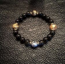 Chrome King David Hearts Black Onyx Gdragon Spiritual Beads Bracelet