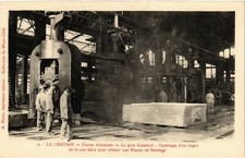 Old postcard Le Creusot - Schneider factories - Le gros Laminoir - Laminage d'un (295822)