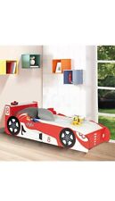 IDMarket - Lit Enfant Voiture Formule 1 Teddi 70 x 140 CM Rouge