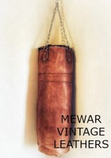 Sac de boxe / sac de frappe de style vintage avec chaîne suspendue en cuir vé...