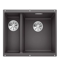 Double évier baignoire BLANC SILGRANIT sous le dessus de cuisine 60 cm