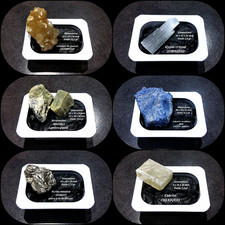 Super lot 7 pièces Pyrite Cristaux Calcite Calcaire Gypse Cristal Serpentine