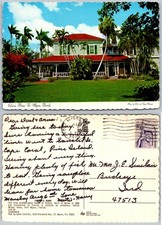 Continental Edison House Fort Myers Florida Palm Trees Postcard