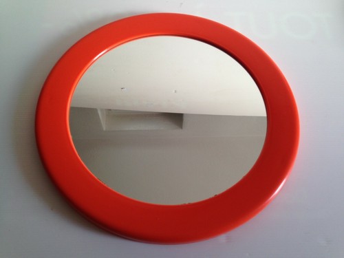 Superbe miroir rond - superbe, orange