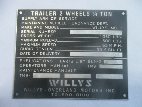 Plaque willys jeep - plaque,
