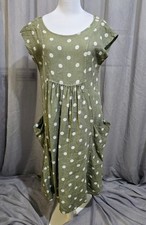 Talia Benson Dress s.L Sage Green White Polka Dot 