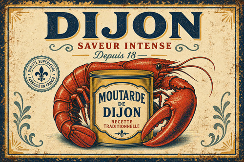 Retro french dijon mustard - retro,