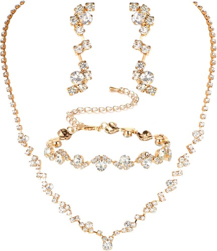 Parure bijoux strass mariage - parure,