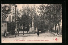 Old postcard Le-Parc-Saint-Maur, L ́Àvenue du Grande-Chêne au Pont de Pierre 