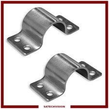 2 Colliers de Mât HQ Ø 42 mm en Acier pour Fixation Mât d'Antenne SAT & TNT