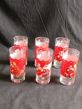 A1BC⚠️VINTAGE 6 GLASSES COCA-COLA SANTA 25CL VERY GOOD CONDITION⚠️