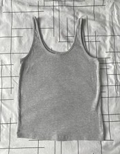 Débardeur pyjama femme gris côtelé Taille 34 (XS)