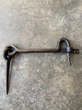 Ancien crochet 20 cm, en fer pour porte volet grille,ferrure serrure penture
