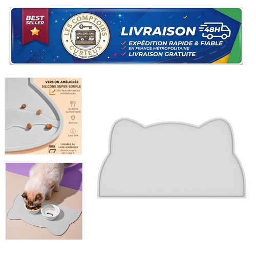 Tapis gamelle chat chien - chat,