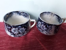 2 Anciennes Tasses Bleu Decor Fleurs Lunéville ?