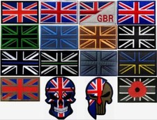 UK/British/GB Flags Official VELCRO® Patch Embroidered Backpack Badge Union Jack