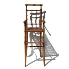 Antique wooden / bamboo doll high chair 52 cm