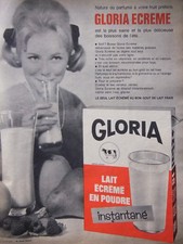 1964 GLORIA SKIMMED MILK POWDER INSTANT NATURE PRESS AD