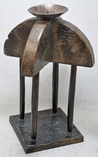 Porte-Bougie En Bois Antique