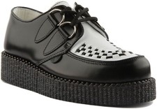 UNDERGROUND Wulfrun Simple Cuir Original Semelle Creeper Blanc Noir UK 3 - 12